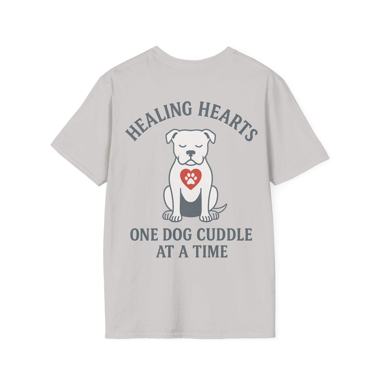 Healing Hearts Dog Shirt – Pitbull Rescue Tee – Pack Member Design, Adult Unisex T-Shirt
