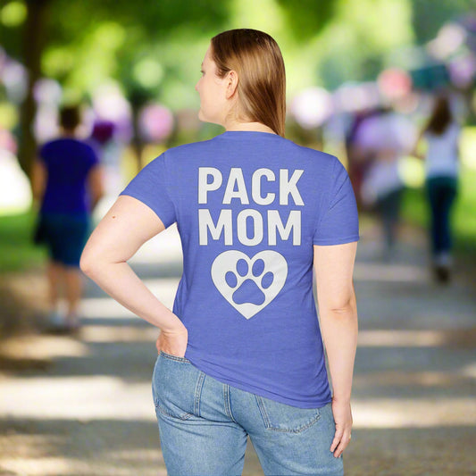 Pack Mom Dog T-Shirt – Two Sided Rescue Tee for Dog Moms – Front Pack Member Logo – Back Pack Mom Design – Matching Family Rescue Apparel – Animal Shelter Support Gift – Pitbull Rescue Shirt – Join the Pack Tee, Adult Unisex T-Shirt