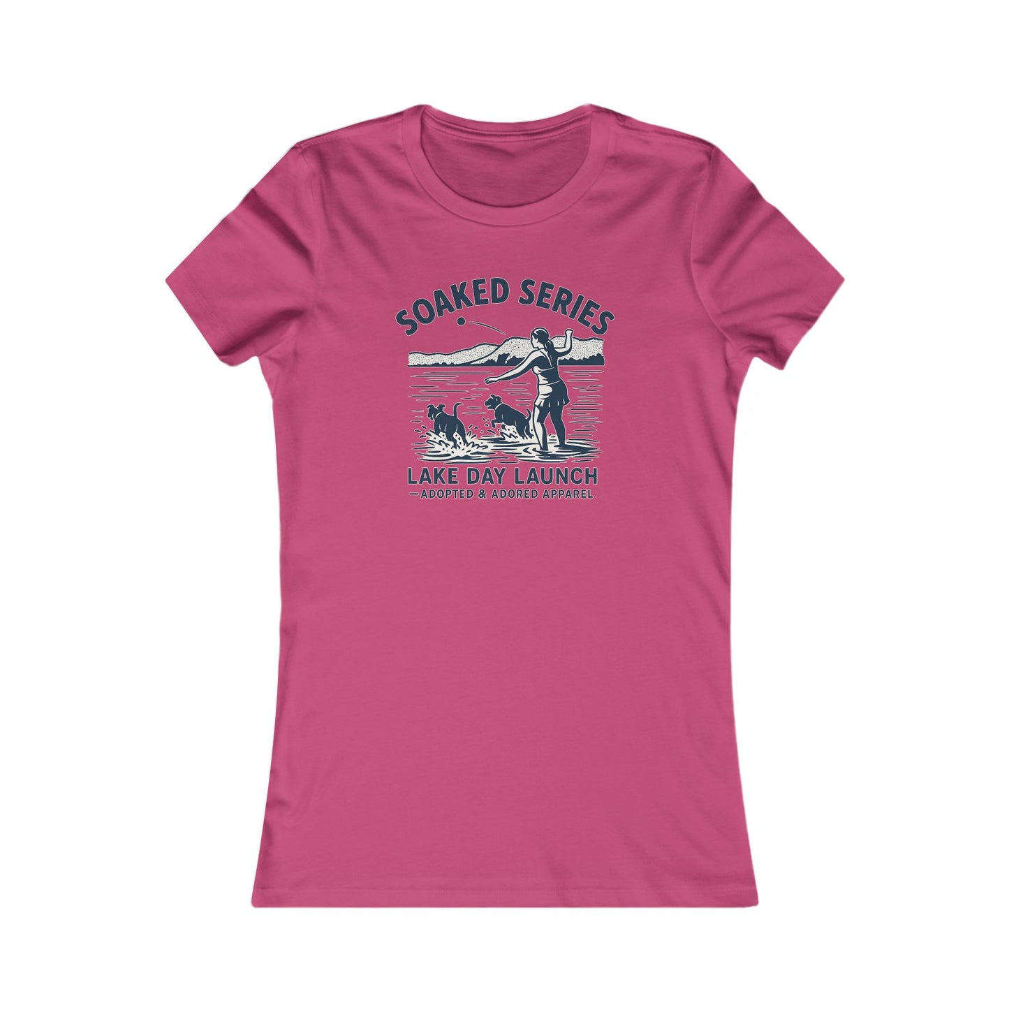 Lake Day Dog T-Shirt – Soaked Series Lake Day Launch – Women’s Rescue Dog Tee for Summer Adventures – Aqua Lake Shirt for Dog Moms – Adopted & Adored Apparel, Adult Unisex T-Shirt