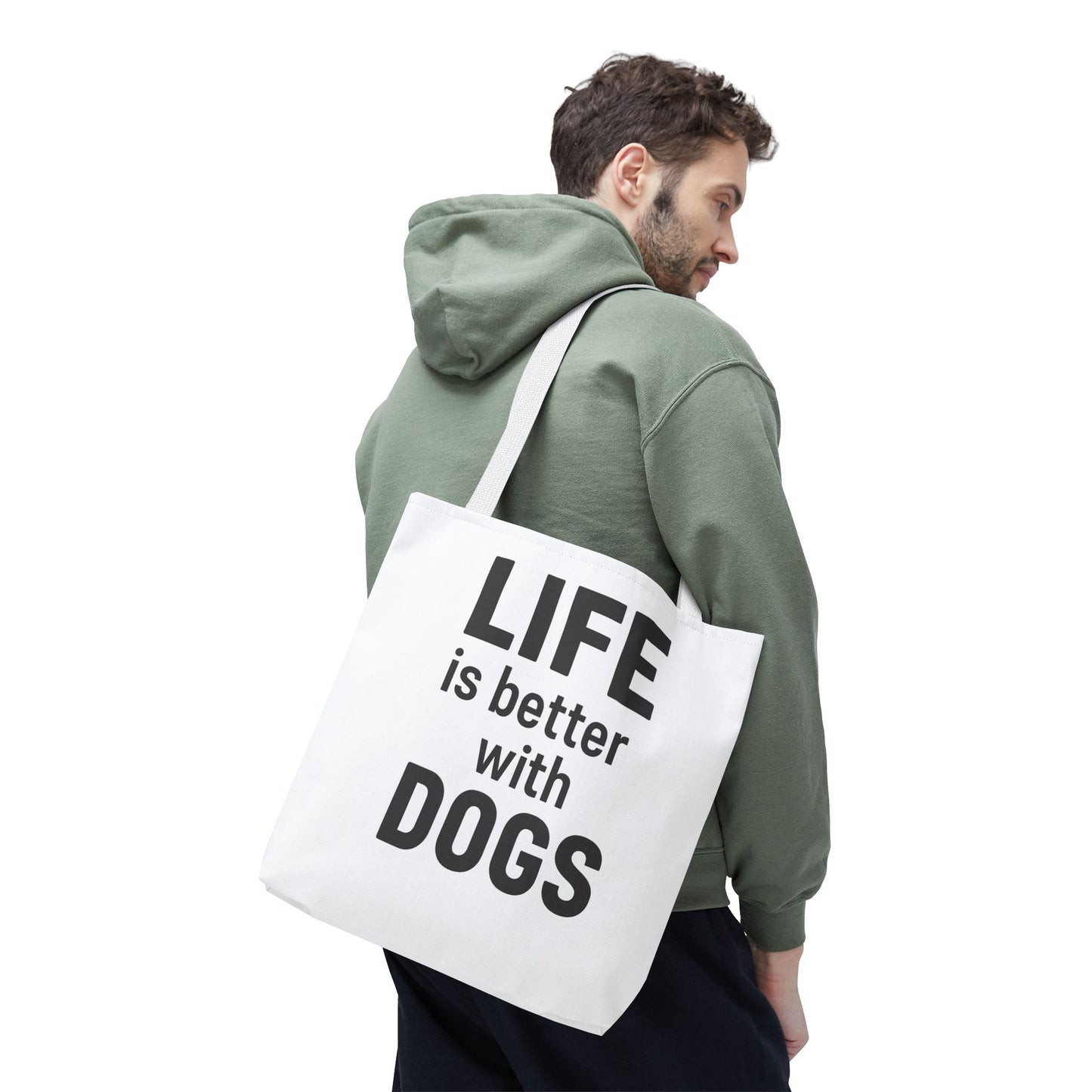 "Life is Better with Dogs" Dog Lovers Tote Bag - Stylish Canvas Bag, Pet Owner Gift, Dog Mom Tote, Eco-Friendly Reusable Bag