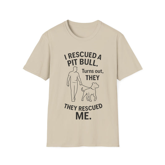 I Rescued a Pit Bull Shirt – Adopt Don’t Shop Dog Rescue Tee – Black Lettering Front Design – Pitbull Adoption Gift – Shelter Dog Shirt, Adult Unisex T-Shirt