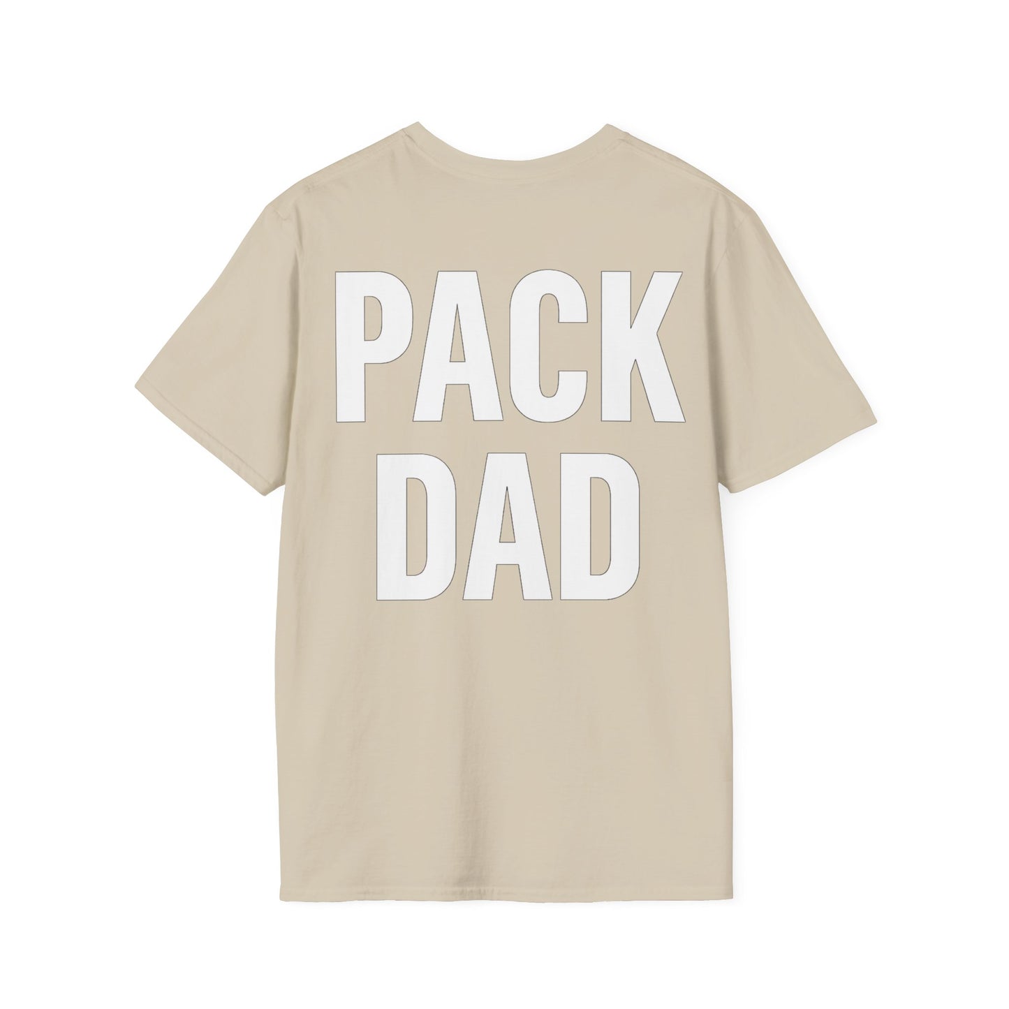 Pack Dad T-Shirt – Dog Dad Rescue Tee with Back & Chest Print – Matching Family Dog T-Shirt – Adopted and Adored Apparel, Adult Unisex T-Shirt