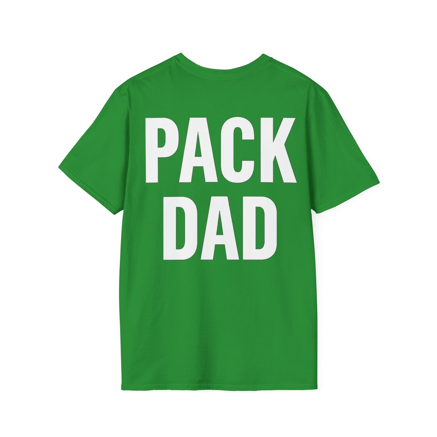 Pack Dad T-Shirt – Dog Dad Rescue Tee with Back & Chest Print – Matching Family Dog T-Shirt – Adopted and Adored Apparel, Adult Unisex T-Shirt