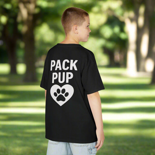 Pack Pup Youth Dog Shirt – Matching Family Rescue Tee – Front Pack Member Logo – Back Pack Pup Design – Gildan 5000B Heavy Cotton – Kid’s Two-Sided Rescue Shirt – Animal Shelter Support – Dog Lover Gift – Pack Collection, Adult Unisex T-Shirt