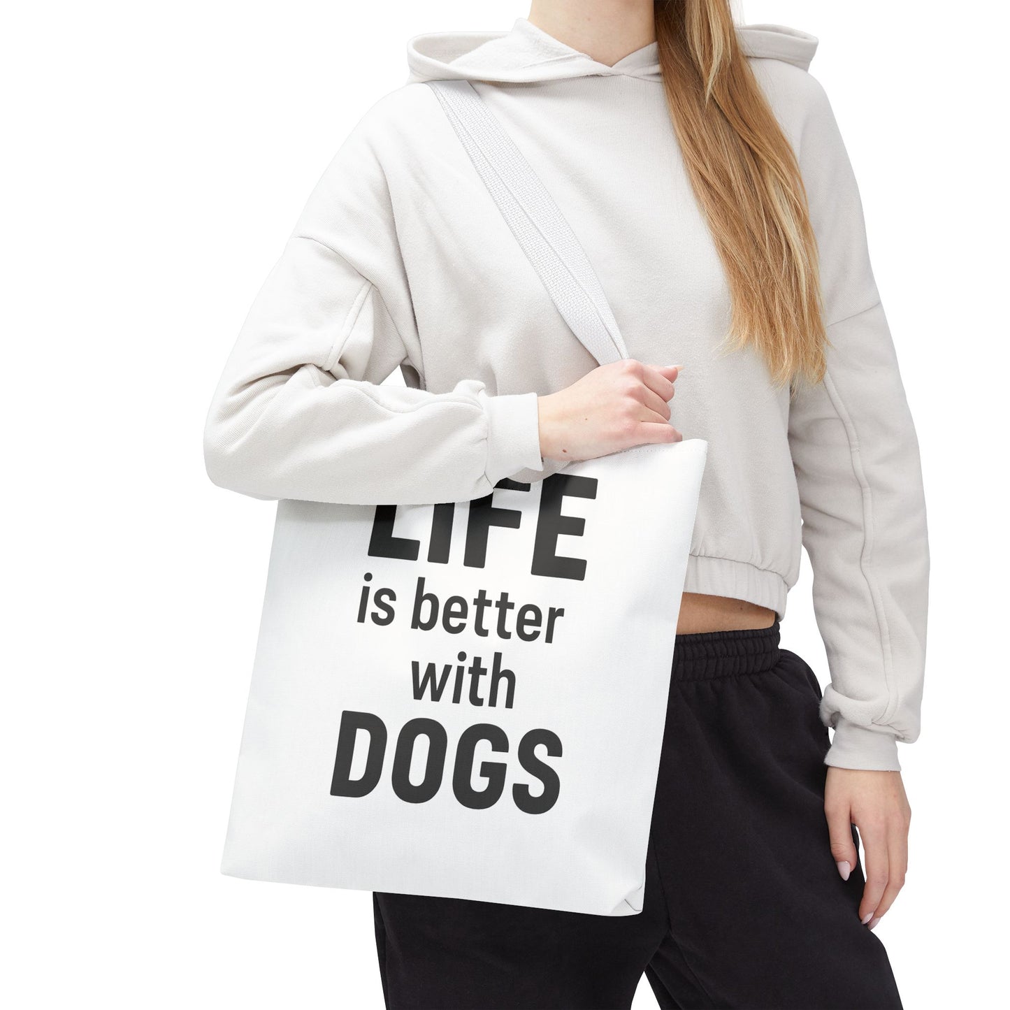 "Life is Better with Dogs" Dog Lovers Tote Bag - Stylish Canvas Bag, Pet Owner Gift, Dog Mom Tote, Eco-Friendly Reusable Bag