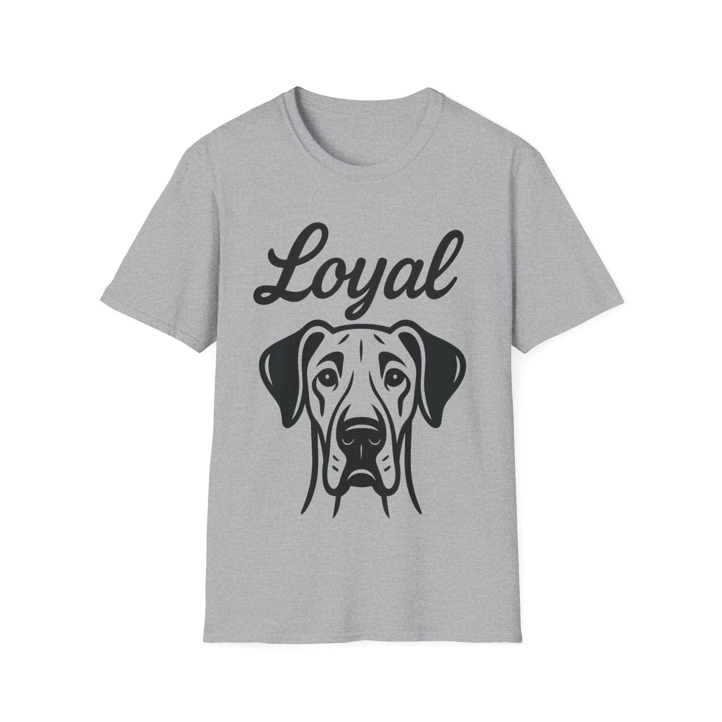 Loyal Great Dane Dog T-Shirt – Rescue-Inspired Graphic Tee for Big Dog Lovers | Adopted and Adored Apparel, Adult Unisex T-Shirt