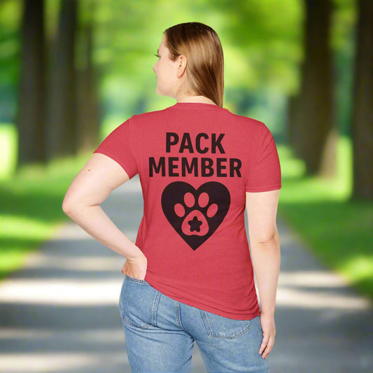 Pack Member Dog Shirt – Two Sided Rescue Tee – Front and Back Pack Member Logo – Black or White Print Options – Matching Family Rescue Apparel – Pitbull Dog Lover Gift – Animal Shelter Support – Adopt Don’t Shop Tee, Adult Unisex T-Shirt