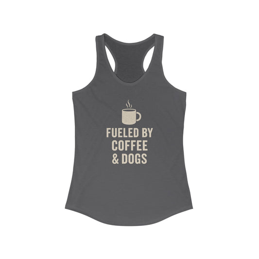 Fueled by Coffee & Dogs Racerback Tank - Perfect for Dog Lovers, Casual Wear, Gym Life, Gifts for Pet Owners, Animal Lover Apparel, Adult Unisex T-Shirt