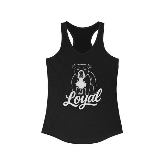 Loyal Pit Bull Dog Lovers Racerback Tank Top | Perfect for Dog Owners, Pet Lovers, Workout Gear, Gifts for Her, Casual Summer Style, Adult Unisex T-Shirt